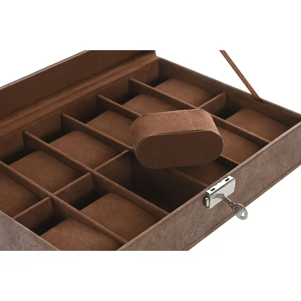 Шкатулка Home ESPRIT Коричневый Полиуретан Стеклянный Деревянный MDF 30 x 20 x 8 cm