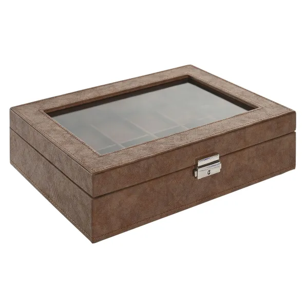 Шкатулка Home ESPRIT Коричневый Полиуретан Стеклянный Деревянный MDF 30 x 20 x 8 cm