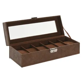 Шкатулка Home ESPRIT Коричневый Полиуретан Стеклянный Деревянный MDF 30 x 10 x 8 cm