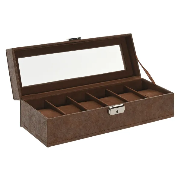 Шкатулка Home ESPRIT Коричневый Полиуретан Стеклянный Деревянный MDF 30 x 10 x 8 cm