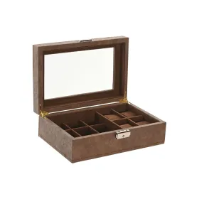 Шкатулка Home ESPRIT Коричневый Полиуретан Стеклянный Деревянный MDF 25 X 16,5 X 8,5 CM