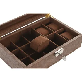 Шкатулка Home ESPRIT Коричневый Полиуретан Стеклянный Деревянный MDF 25 X 16,5 X 8,5 CM