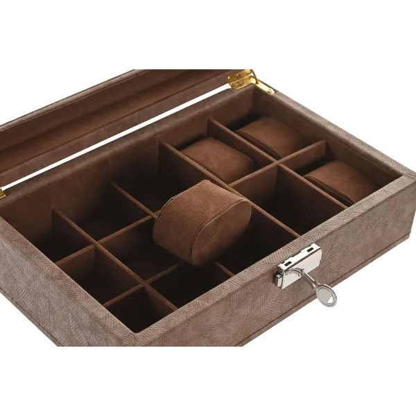 Шкатулка Home ESPRIT Коричневый Полиуретан Стеклянный Деревянный MDF 25 X 16,5 X 8,5 CM