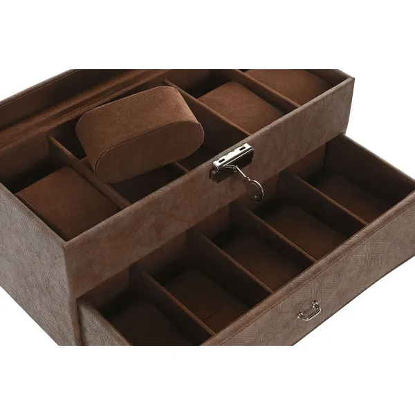 Шкатулка Home ESPRIT Коричневый Полиуретан Стеклянный Деревянный MDF 27,5 X 11 X 15,5 CM