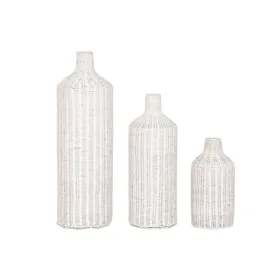3 Vazų Rinkinys Home ESPRIT Metalinis Natūralus 25 x 25 x 80 cm (3 Dalys)