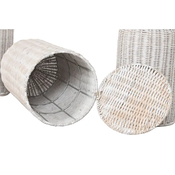 3 Maljakon Setti Home ESPRIT Metalli Luonnollinen 25 x 25 x 80 cm (3 Kappaletta)