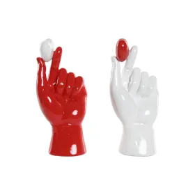 Dekoratīvās figūriņas Home ESPRIT Balts Sarkans Roka 12 x 8,5 x 26 cm (2 gb.)
