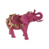 Koristehahmo Home ESPRIT Kullattu Fuksia Norsu 26 x 13,5 x 19 cm
