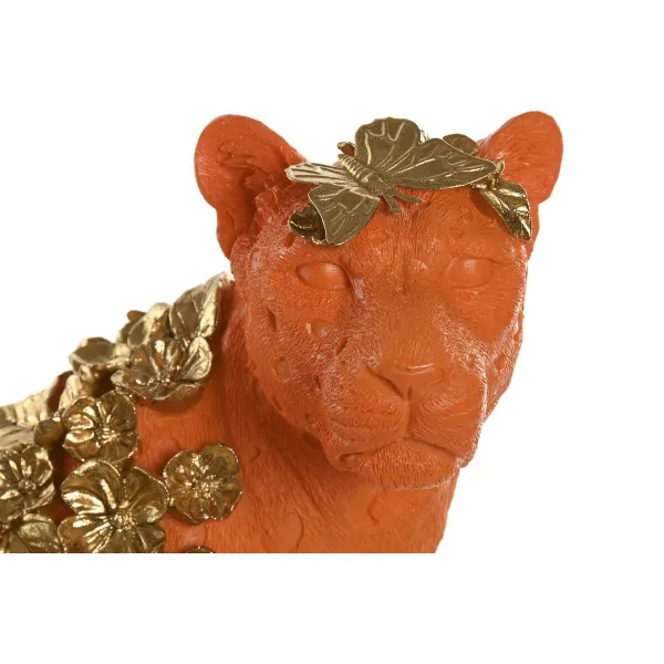 Dekoratīvās figūriņas Home ESPRIT Oranžs Bronza Leoparda 60 x 21,5 x 43 cm
