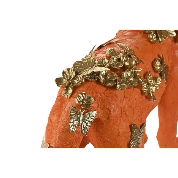 Dekoratīvās figūriņas Home ESPRIT Oranžs Bronza Leoparda 60 x 21,5 x 43 cm