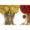 Vase Home ESPRIT Yellow Red Resin Golden Modern Fruit 28 x 17 x 35 cm (2 Units)