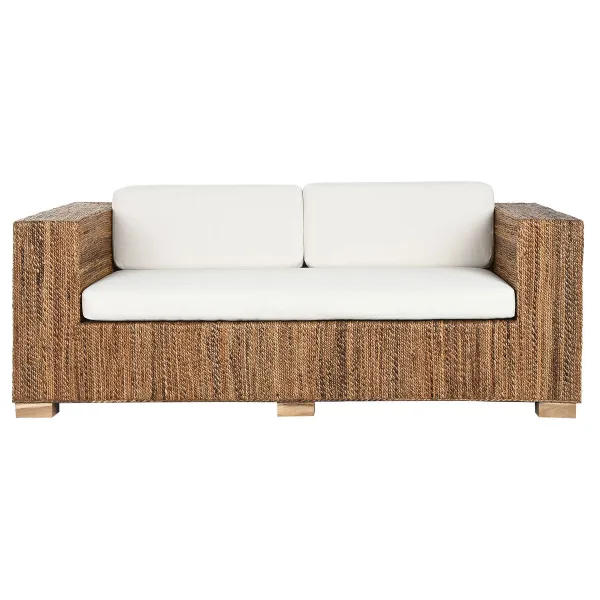 Dārza dīvāns Home ESPRIT Balts Dabisks 192 x 92 x 65 cm
