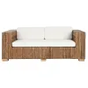Garden sofa Home ESPRIT White Natural 192 x 92 x 65 cm