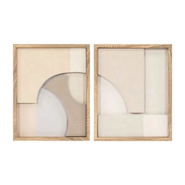 Картина с LED Home ESPRIT полистирол Деревянный MDF 40 x 3,8 x 50 cm