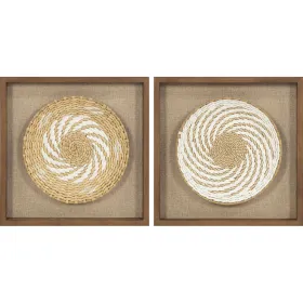 Картина 3D Home ESPRIT Джут Сосна 35 x 3,6 x 35 cm