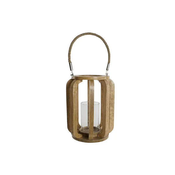 Candleholder Home ESPRIT Natural Crystal Mango wood 25 x 25 x 35 cm
