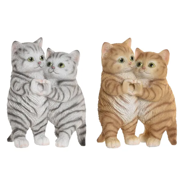 Dekoratyvinė figūrėlė Home ESPRIT Ruda Pilka Kačių 13,5 X 9 X 18 CM (2 vnt.)