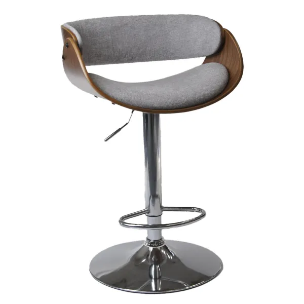 Taburetė Home ESPRIT Ruda Pilka Sidabras Graikinis riešutas 54 x 53 x 101,5 cm