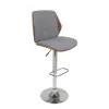 Stool Home ESPRIT Brown Grey Silver Walnut 50 x 52 x 121 cm