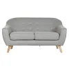 Dīvāns Home ESPRIT Pelēks Krēmkrāsa Dabisks Scandi 146 x 84 x 82 cm
