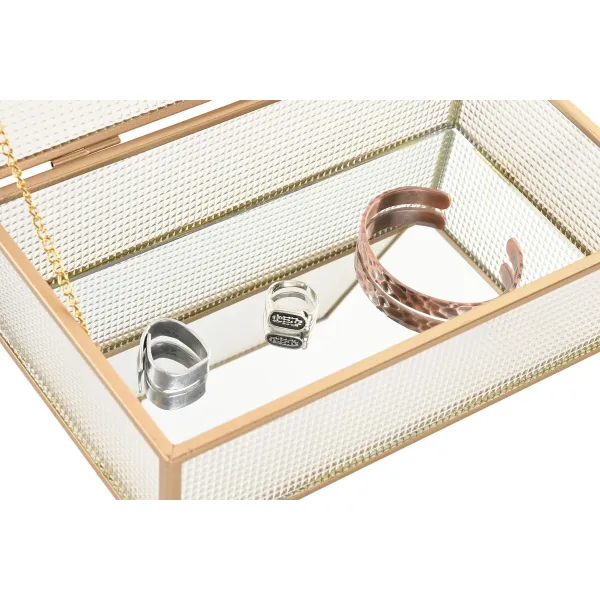 Jewelry box Home ESPRIT Golden Metal Crystal 24 X 15 X 6,5 CM