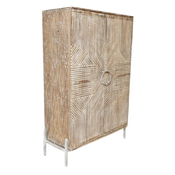 Шкаф Home ESPRIT Белый Древесина манго 85 x 38 x 134 cm