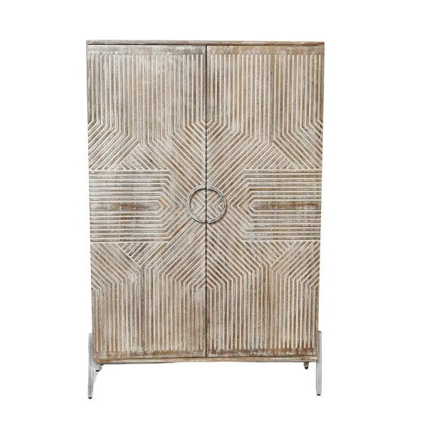 Kapp Home ESPRIT Valge Mangopuit 85 x 38 x 134 cm