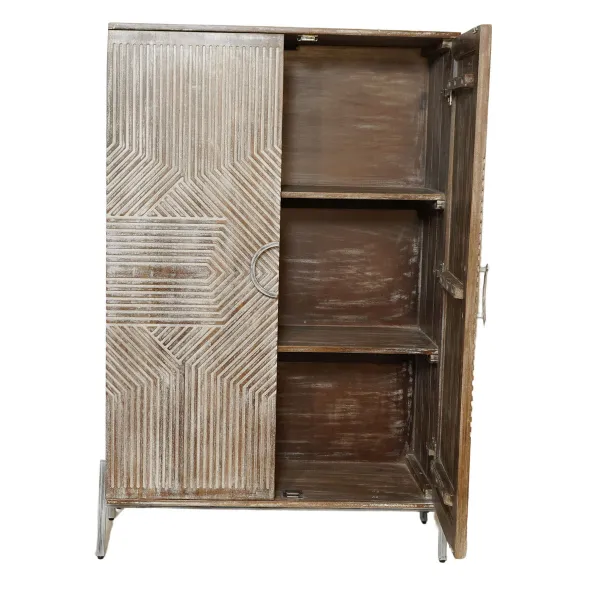 Kapp Home ESPRIT Valge Mangopuit 85 x 38 x 134 cm