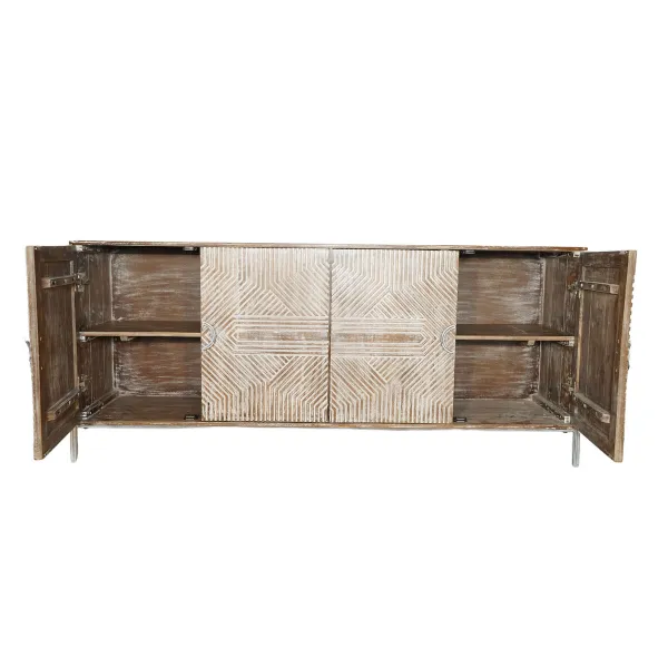 Bufete Home ESPRIT Balts Mango koks 180 x 40 x 80 cm