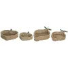 Galda rotājums Home ESPRIT Zaļš Dabisks Metāls Dabīgā Šķiedra 33 X 32 X 8 CM (2 gb.)