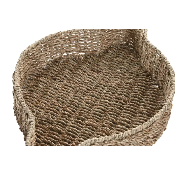 Galda rotājums Home ESPRIT Zaļš Dabisks Metāls Dabīgā Šķiedra 33 X 32 X 8 CM (2 gb.)