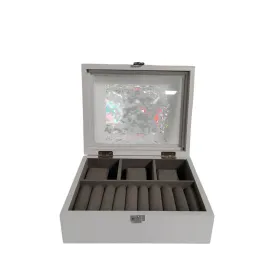 Шкатулка Home ESPRIT Белый Серый Деревянный MDF 22 X 19 X 7.5 CM