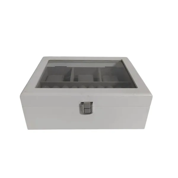 Dėžutė Home ESPRIT Balta Pilka Medžio MDF 22 X 19 X 7.5 CM