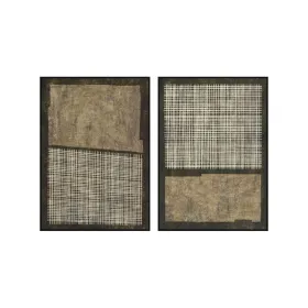 Полотно Home ESPRIT Коричневый Чёрный современный город 100 x 4 x 140 cm (2 штук)