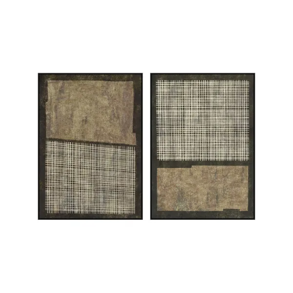 Canvas Home ESPRIT Brown Black Modern Urban 100 x 4 x 140 cm (2 Units)