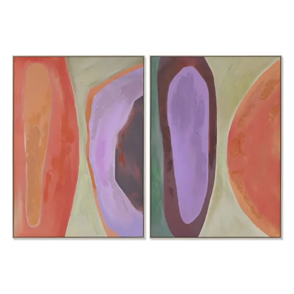 Полотно Home ESPRIT Оранжевый Мальва современный город 100 x 4 x 140 cm (2 штук)