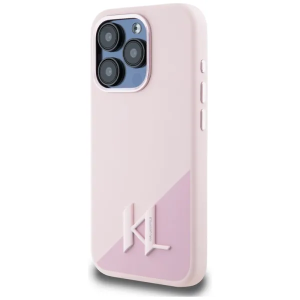 Karl Lagerfeld Silicone Shadow Metal Initial MagSafe - Case for iPhone 15 Pro Max (pink)