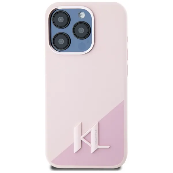 Karl Lagerfeld Silicone Shadow Metal Initial MagSafe - Case for iPhone 15 Pro Max (pink)