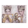 Полотно Home ESPRIT Розовый Позолоченный Боксерские перчатки 60 x 3 x 90 cm (2 штук)
