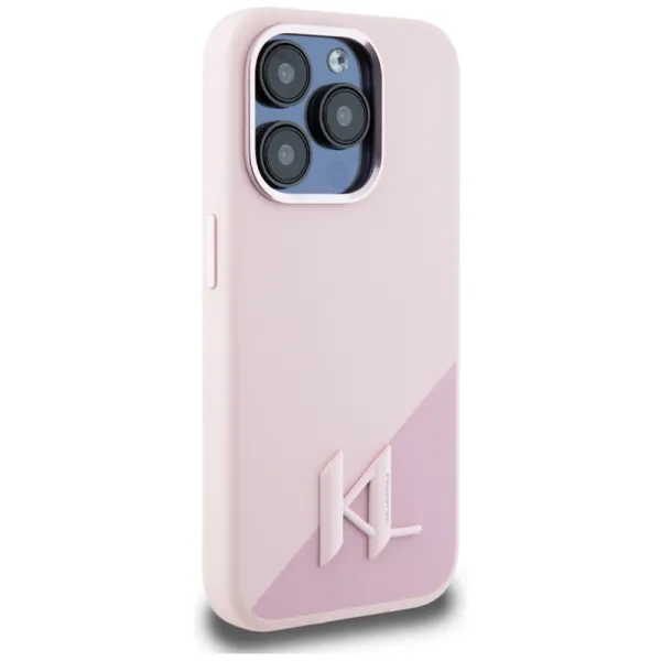 Karl Lagerfeld Silicone Shadow Metal Initial MagSafe - Case for iPhone 15 Pro Max (pink)