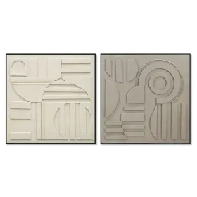 Полотно Home ESPRIT Коричневый Бежевый современный город 102 x 4,5 x 102 cm (2 штук)