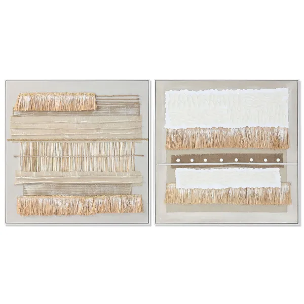 Canvas Home ESPRIT Balts Dabisks Boho 82 x 4,5 x 82 cm (2 gb.)