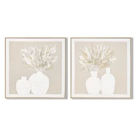 Полотно Home ESPRIT Белый Бежевый Кувшин Cottage 62 x 4,5 x 62 cm (2 штук)