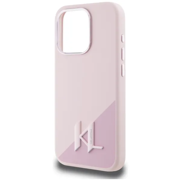 Karl Lagerfeld Silicone Shadow Metal Initial MagSafe - Case for iPhone 15 Pro Max (pink)