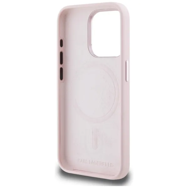 Karl Lagerfeld Silicone Shadow Metal Initial MagSafe - Case for iPhone 15 Pro Max (pink)
