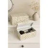 Set of decorative boxes Home ESPRIT White Brown Resin Bamboo Tropical (2 Units)