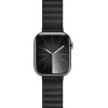 Crong Eclipse - Magnetic Leather Apple Watch Band 44/45/46/49 mm (Black)