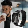 Crong Eclipse - Magnetic Leather Apple Watch Band 44/45/46/49 mm (Black)