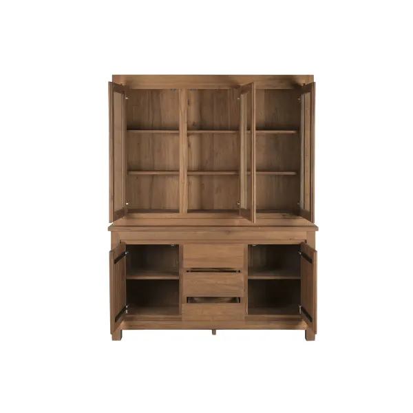 Дисплей-стенд Home ESPRIT Стеклянный древесина тика 160 X 45 X 210 CM