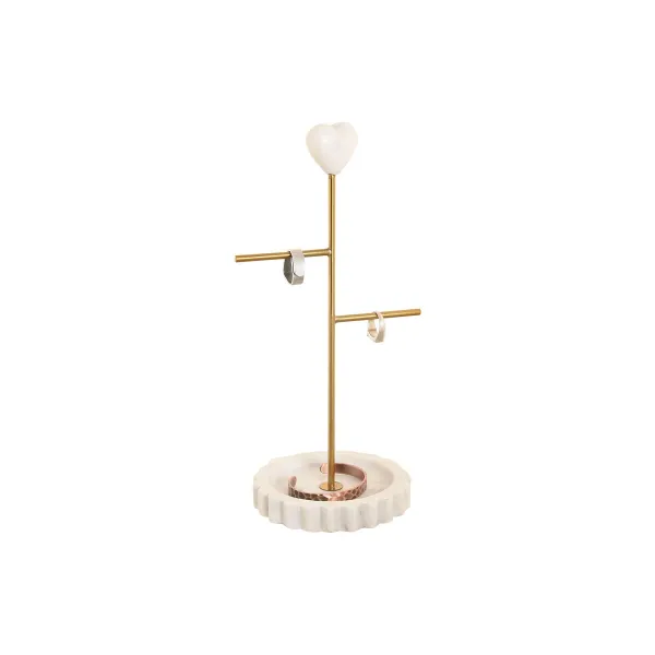 Jewellery Stand Home ESPRIT White Golden Metal 16 x 13 x 32 cm